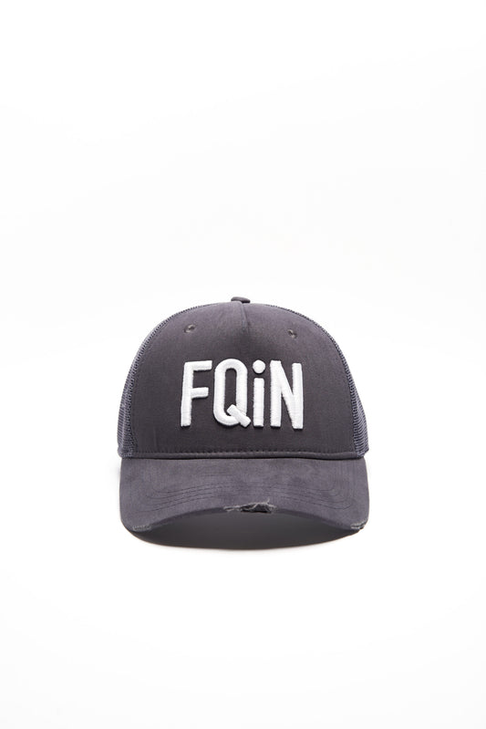 FQIN Grey & White Trucker Cap
