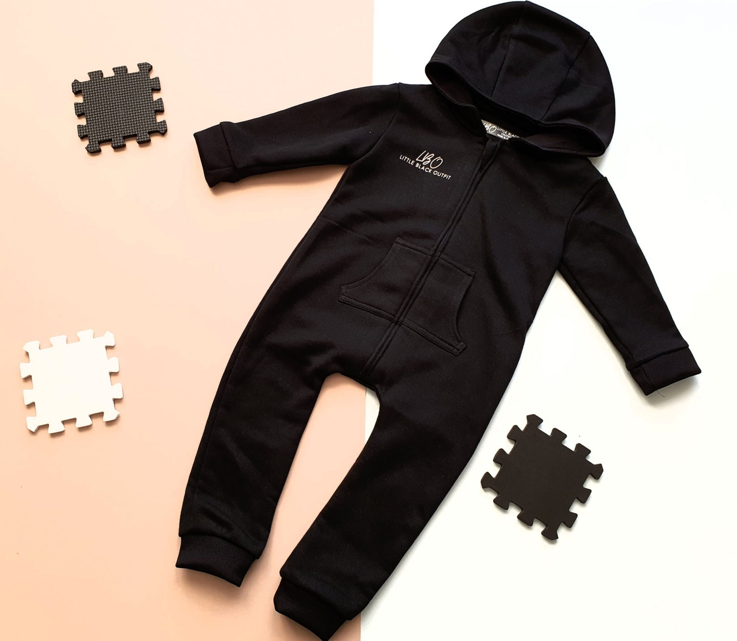 Little Black Outfit Teddy Bear Hooded Romper