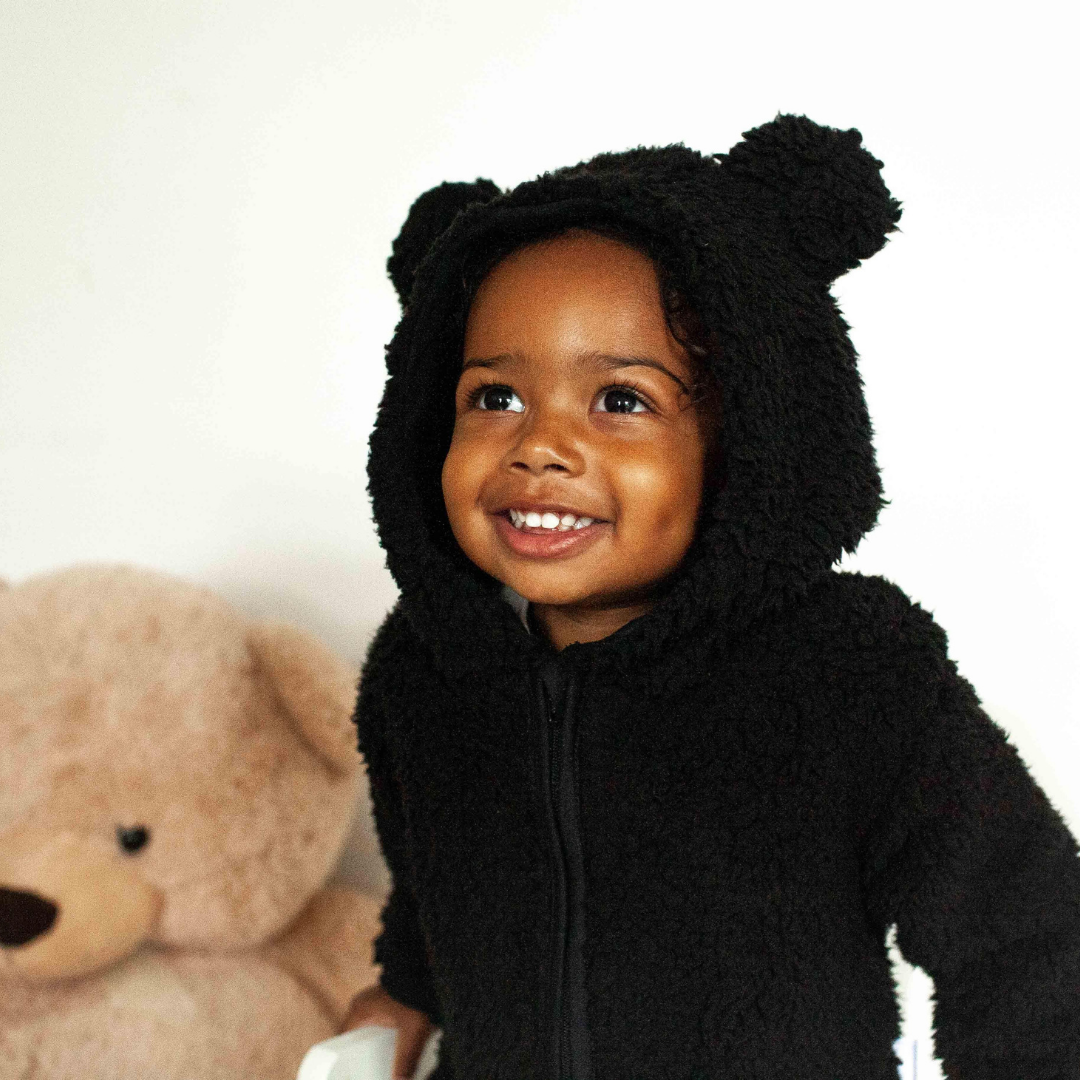 Little Black Outfit Teddy Bear Hooded Romper