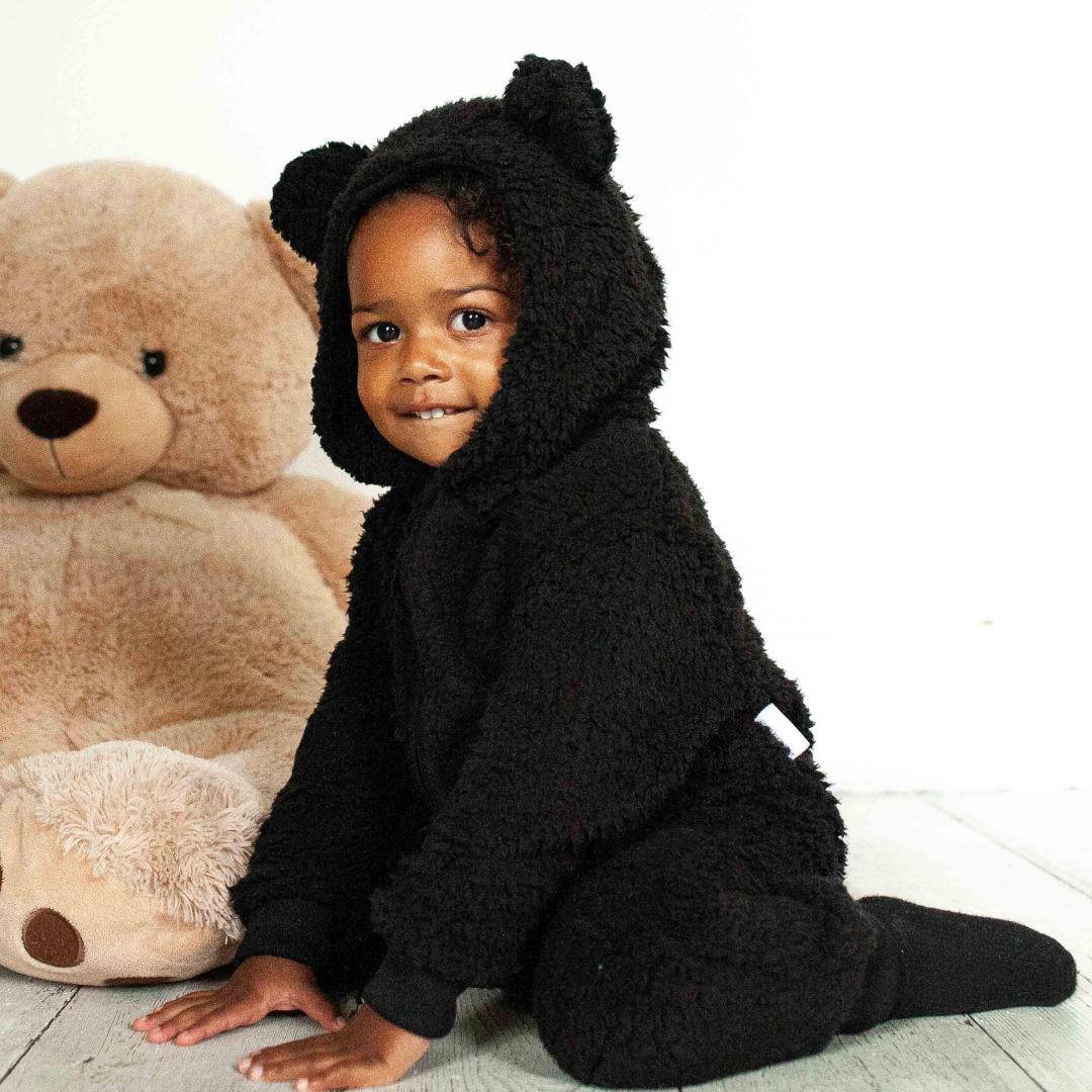 Little Black Outfit Teddy Bear Hooded Romper