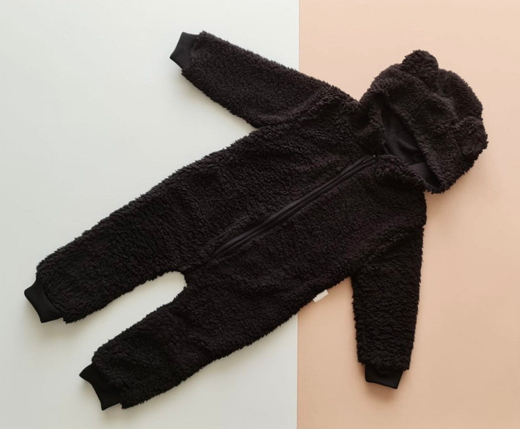 Little Black Outfit Teddy Bear Hooded Romper